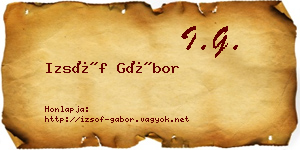 Izsóf Gábor névjegykártya